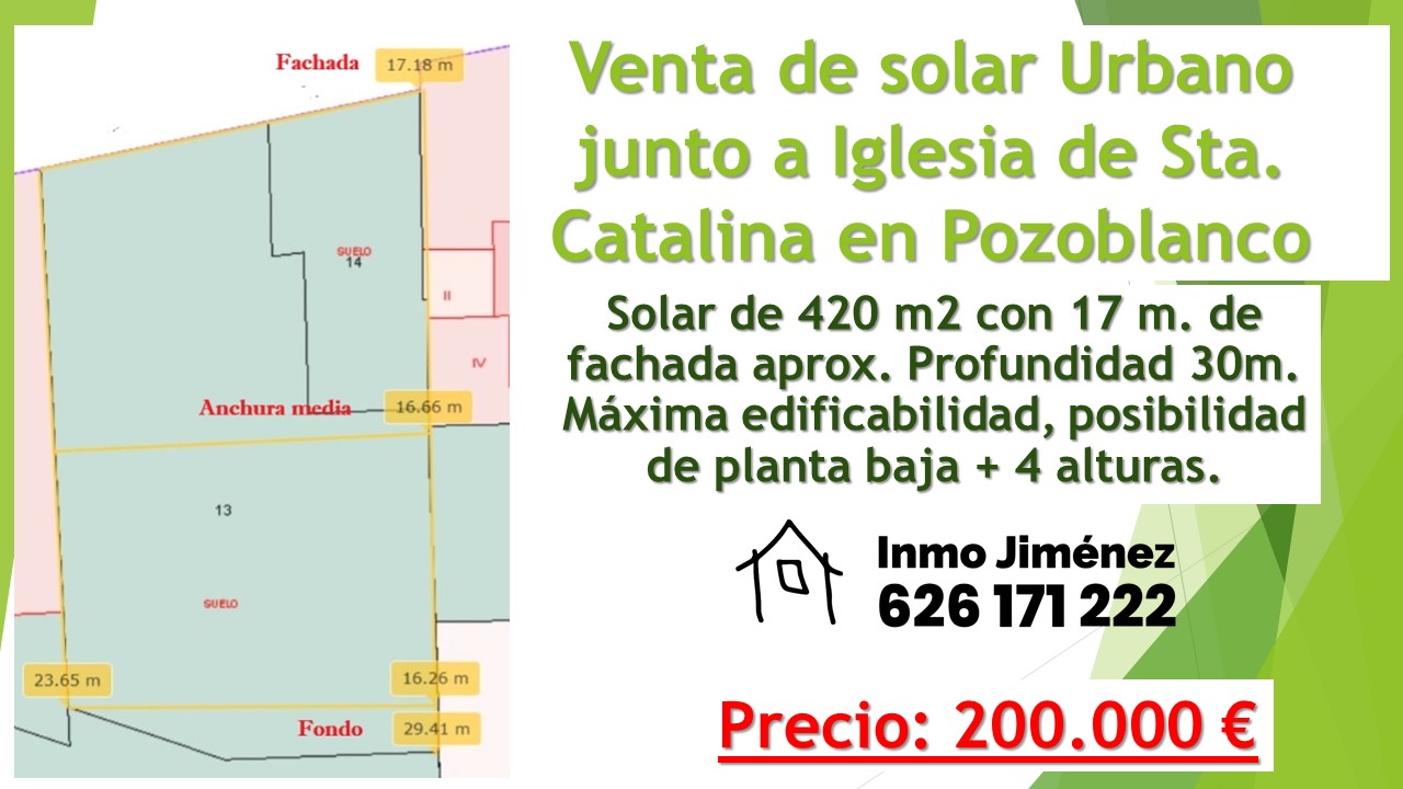 Venta de solar Urbano junto a Iglesia de